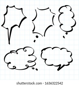Set of Speech Bubble Hand drawn