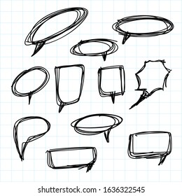 Set of Speech Bubble Hand drawn
