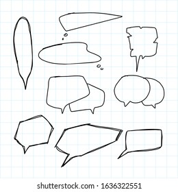 Set of Speech Bubble Hand drawn
