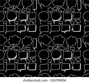 Set of Speech Bubble Hand drawn doodle Sketch line vector scribble seamless