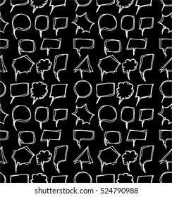 Set of Speech Bubble Hand drawn doodle Sketch line vector scribble seamless