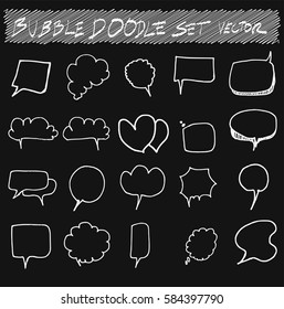 Set of Speech Bubble Hand drawn doodle Sketch line vector scribble