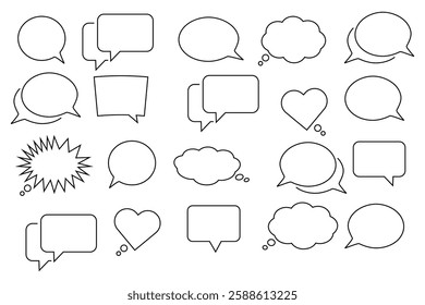Set of speech bubble icon, chat symbol vector Illustration.
