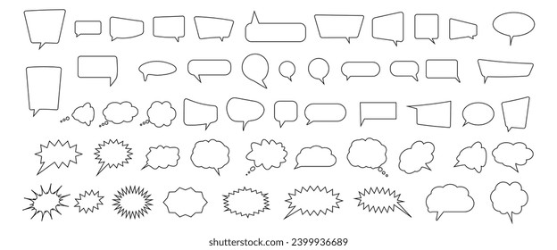 Set of Speech Bubble icon. Talk or Cloud speech bubbles collection.