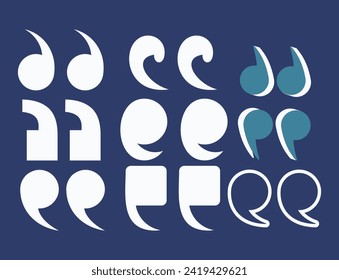 set of speech bubble icons in blue and white colors, vector illustration