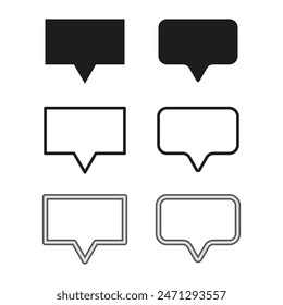 Set of speech bubble icons. Chat and conversation symbols. Communication and dialogue elements. Vector illustration. EPS 10.