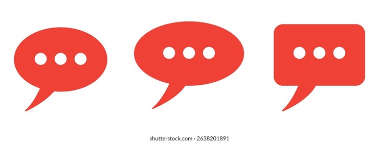 Set of speech bubble icons. Dialogue symbol, chat message bubbles. Talk bubble, communication, message. Comment, social media message. Vector.