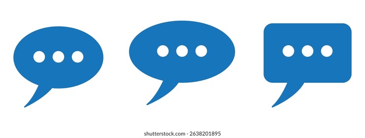 Set of speech bubble icons. Dialogue symbol, chat message bubbles. Talk bubble, communication, message. Comment, social media message. Vector.