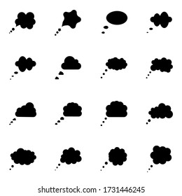 set of speech bubble icons on white background