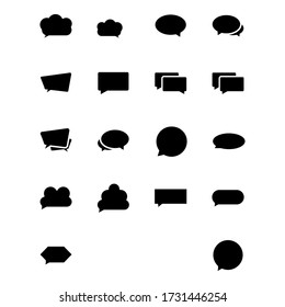set of speech bubble icons on white background