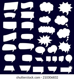 Set of speech bubble icons on dark background. Vector illustration.