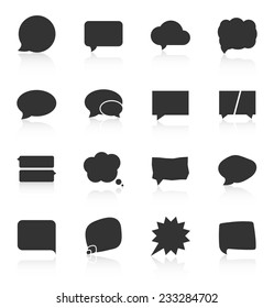 Set of speech bubble icons on white background. Vector illustration