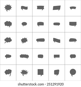 Set of speech bubble icons on white background with grunge effect. Vector illustration.