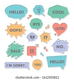 Set of speech bubble illustrations1