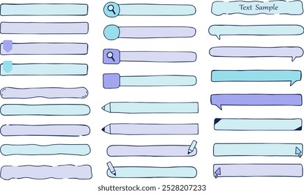 A set of speech bubble labels that can be used for headings, etc.