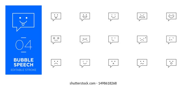 Set of Speech bubble line icons - Modern icons