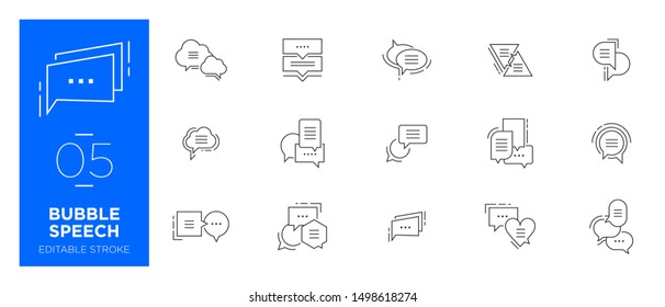 Set of Speech bubble line icons - Modern icons