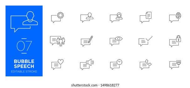 Set of Speech bubble line icons - Modern icons