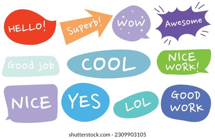 Set of speech bubble with message