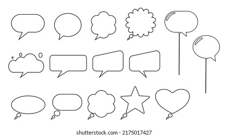 Set of speech bubble messages. symbol of thought. vector illustration