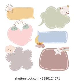 Set of Speech Bubble notes and cute elements