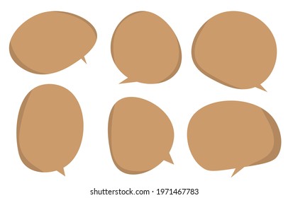 Set speech bubble on a white background, vector speaking or chat talk box , icon balloon text or communication,speak cloud for cartoon and comic, message dialog