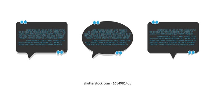 Set of speech bubble quote icons. Flat vector design