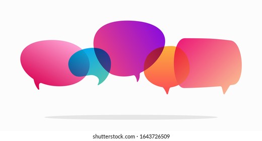 Set of speech bubble quote icons. Flat vector design