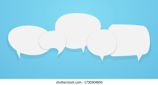 Set of speech bubble quote icons. Flat vector design