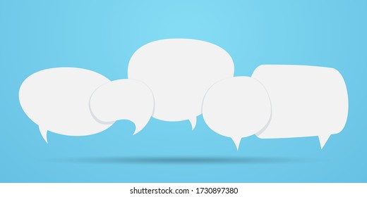 Set of speech bubble quote icons. Flat vector design