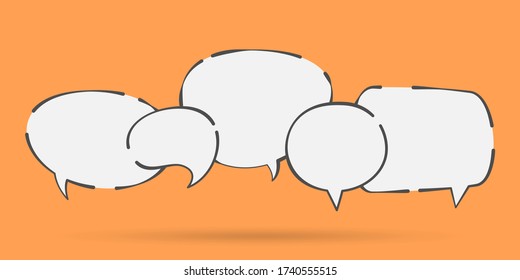 Set of speech bubble quote icons. Flat vector design