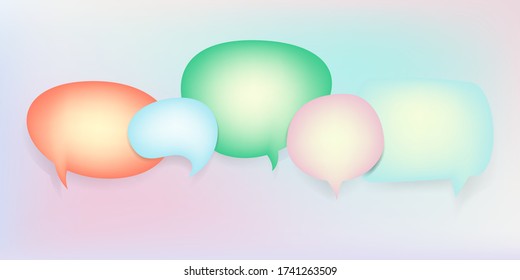 Set of speech bubble quote icons. Flat vector design