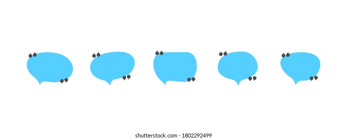 Satz von Zitatensymbole für Sprechblasen. Flaches Vektordesign