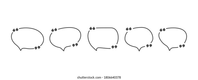 Set of speech bubble quote icons. Flat vector design