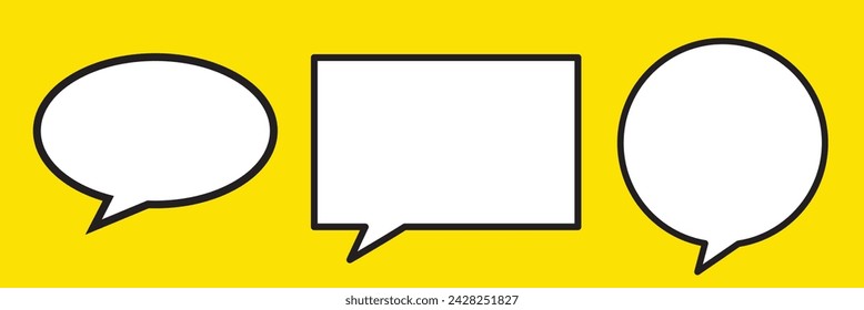 Satz von Sprechblasen-Zitat-Symbolen. Flaches Vektordesign