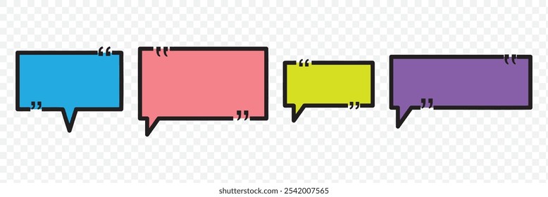 Set of speech bubble quote icons. Flat vector design. EPS 10.