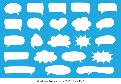 Conjunto de burbuja de discurso que muestra chat, mensaje, diálogo y comunicación. Útil para el diseño de conversaciones, conceptos de mensajería, cómics, redes sociales, interfaz de usuario, discusión, Comentarios.