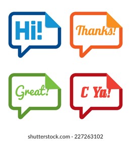 Set of Speech Bubble Stickers