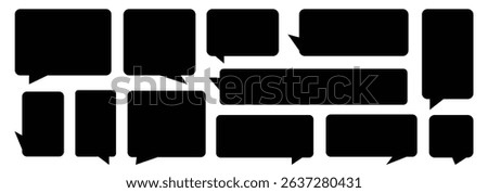 Set of Speech bubble. Speech talk bubbles for comics text. Speak bubble text, cartoon chatting box, message box. Information, idea, quote or fun dialogue frame. Cartoon balloon. Vector illustration