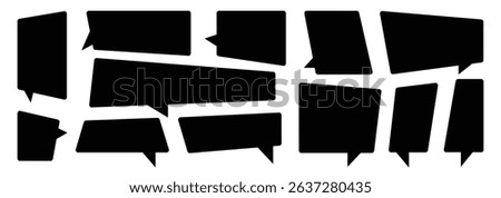 Set of Speech bubble. Speech talk bubbles for comics text. Speak bubble text, cartoon chatting box, message box. Information, idea, quote or fun dialogue frame. Cartoon balloon. Vector illustration