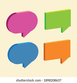 set of speech bubble talk social media icons vector illustration