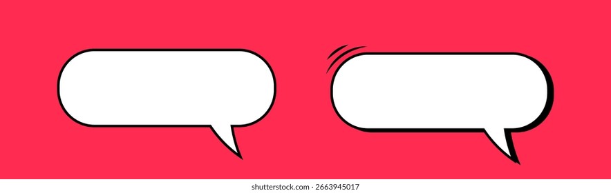 A set of speech bubble templates on a red background. Vintage pop art style design. Vector EPS 10.