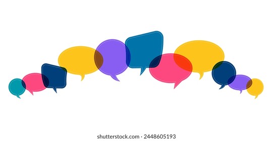 Set of speech bubble text. Chatting box, message box design. Balloon doodle style of thinking sign. Vector illustration