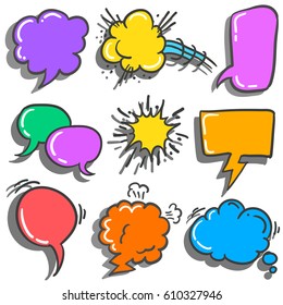 Set of speech bubble various style