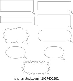 set speech bubble vector cloud shout think speak