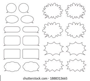 Set of speech bubbles against white background