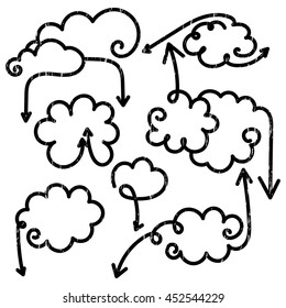 set speech bubbles arrows