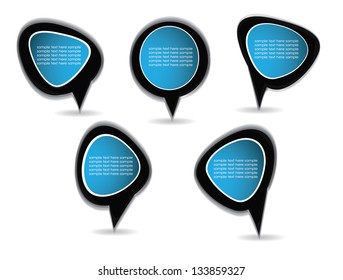 set of speech bubbles background with place for text,black and blue color
