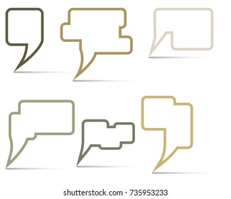 Set of speech bubbles background with text space. Text information frame. Dream cloud, talk balloon, quote box. 