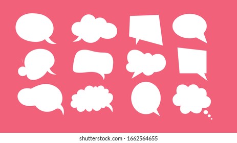 Set of speech bubbles, speech balloons. Think & talk icon vector.